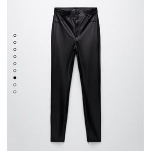 zara leather jegging pants
